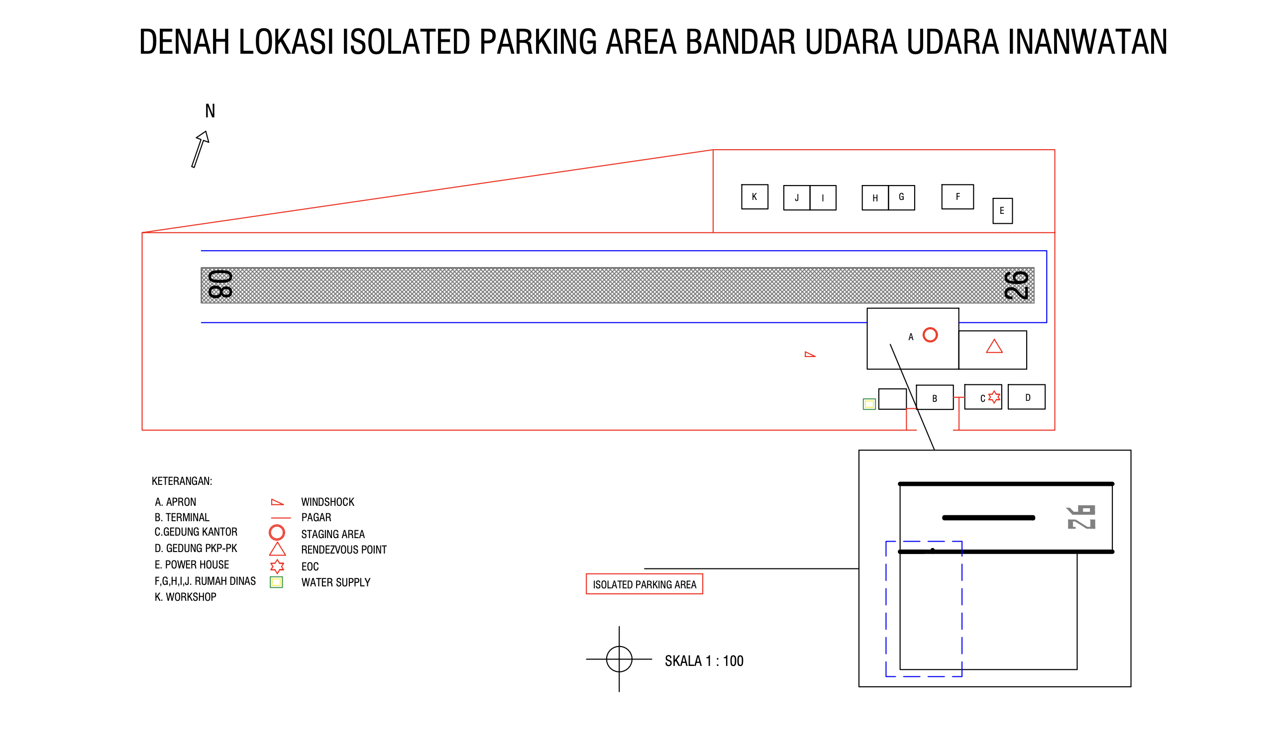 Gambar Peta Bandara Denah Lokasi Isolated Parking Area Bandar Udara Inanwatan