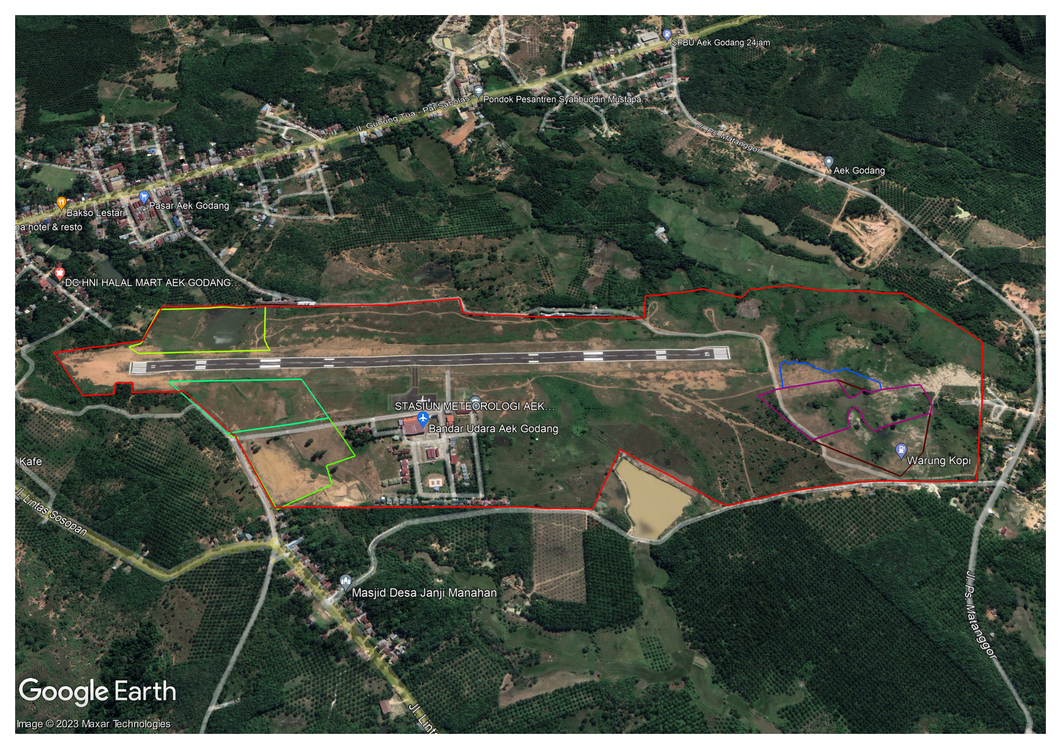 Gambar Peta Bandara Peta Bandar Udara Aek Godang 2023