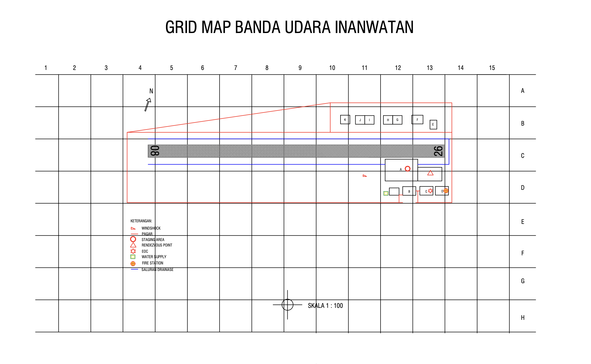 Gambar Peta Bandara Grid Map Bandar Udara Inanwatan
