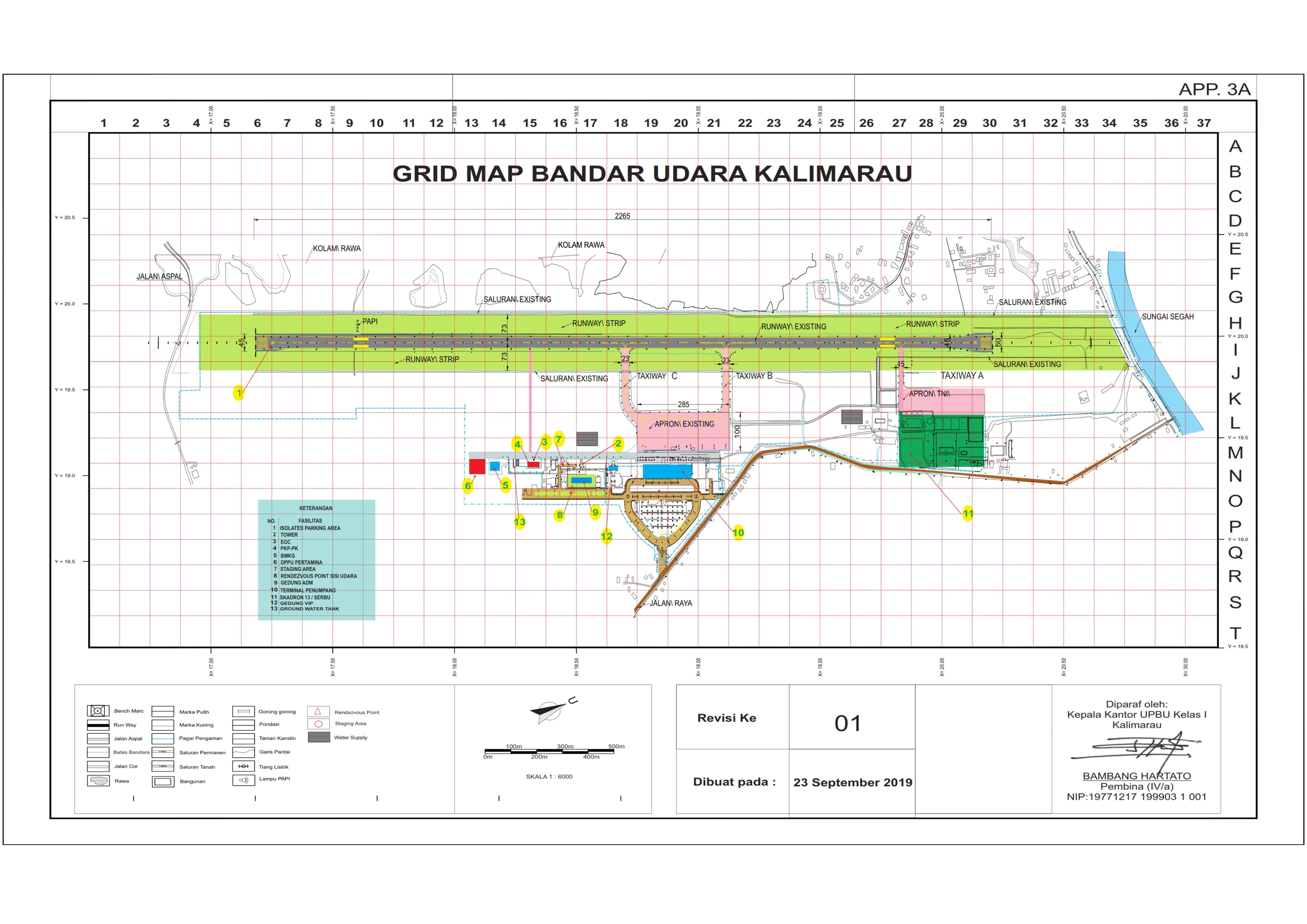 Gambar Peta Bandara Grid Map Bandara Kalimarau