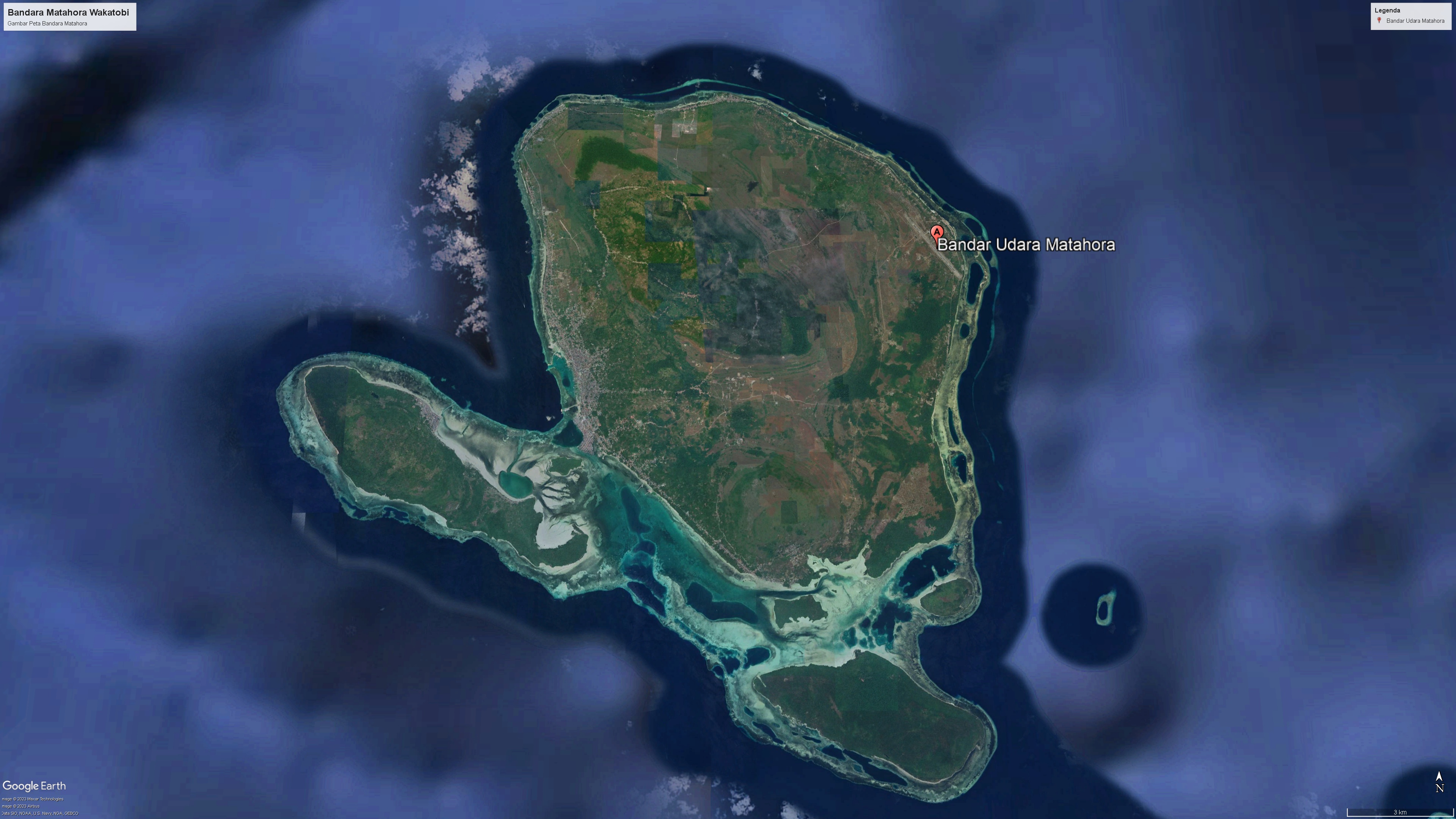 Gambar Peta Bandara Peta Bandara Matahora (Pulau Wangi-Wangi, Kabupaten Wakatobi)