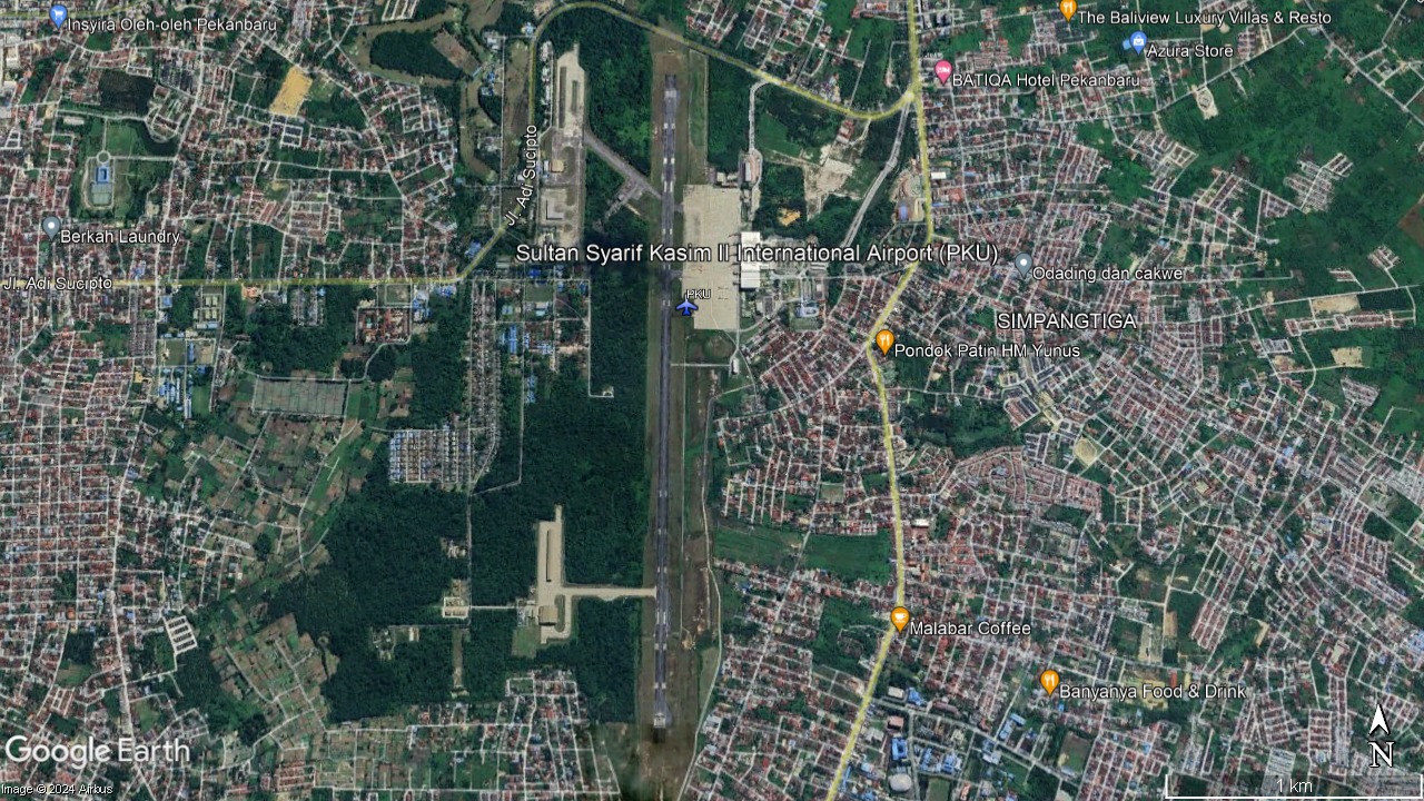 Gambar Peta Bandara Peta Bandar Udara Internasional Sultan Syarif Kasim II - Pekan Baru