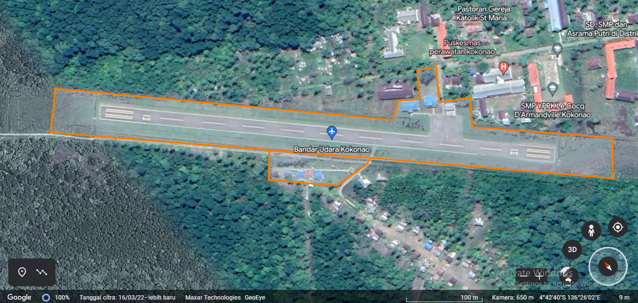 Gambar Peta Bandara Layout Bandar Udara Kokonao