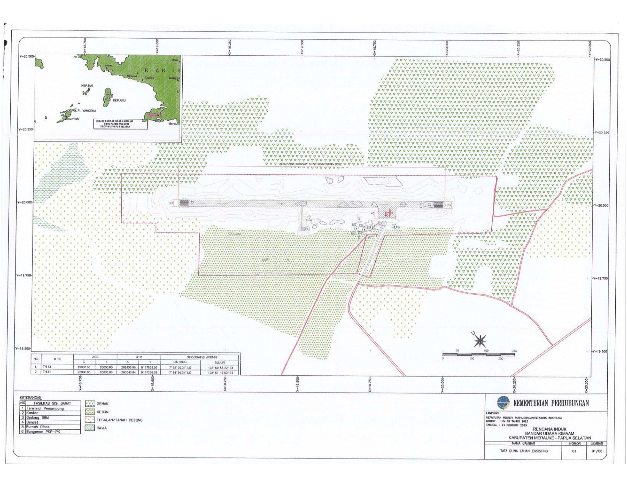 Gambar Peta Bandara Layout Eksisting Bandar Udara Kimaam