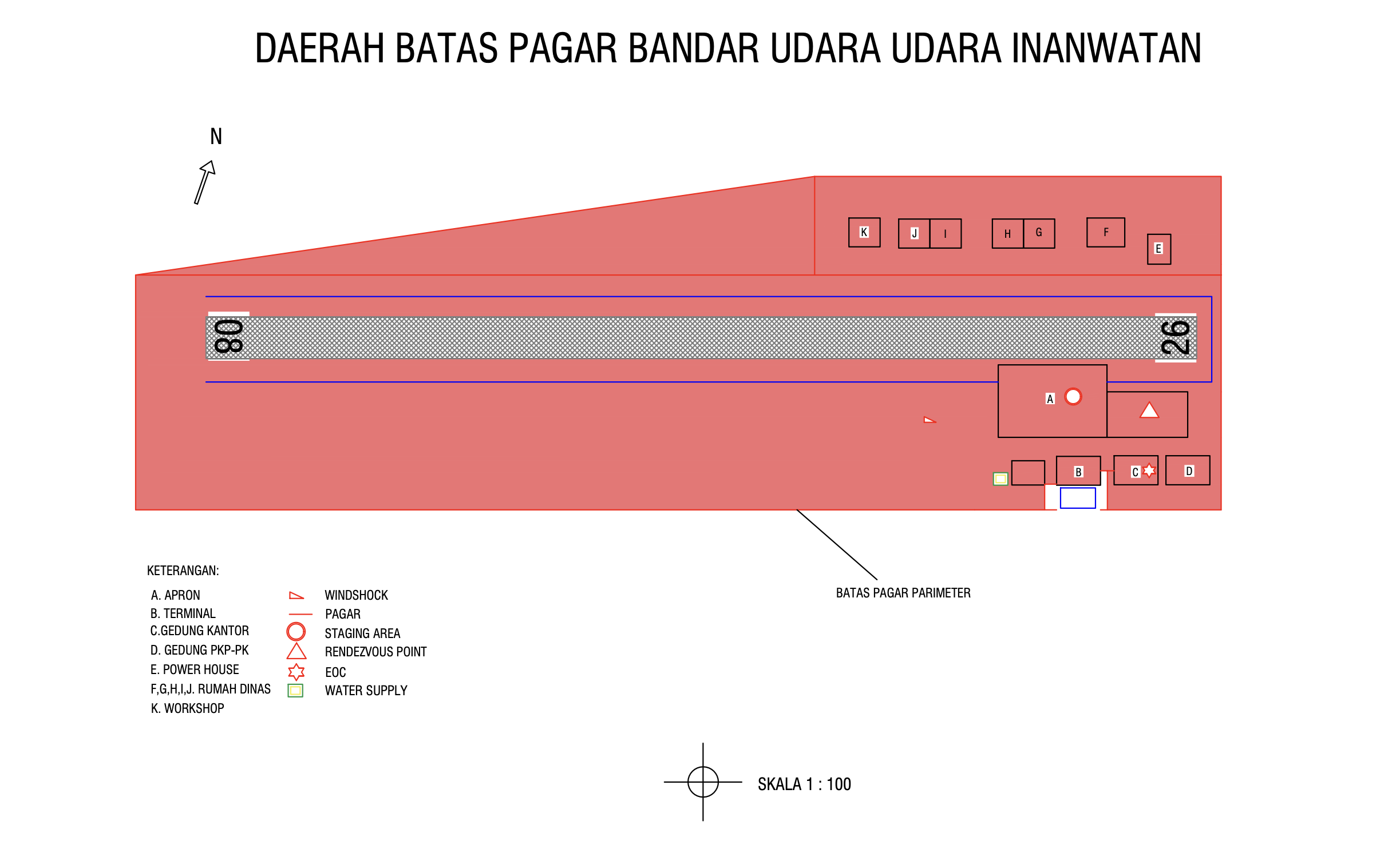Gambar Peta Bandara Denah Batas Pagar Bandar Udara Inanwatan