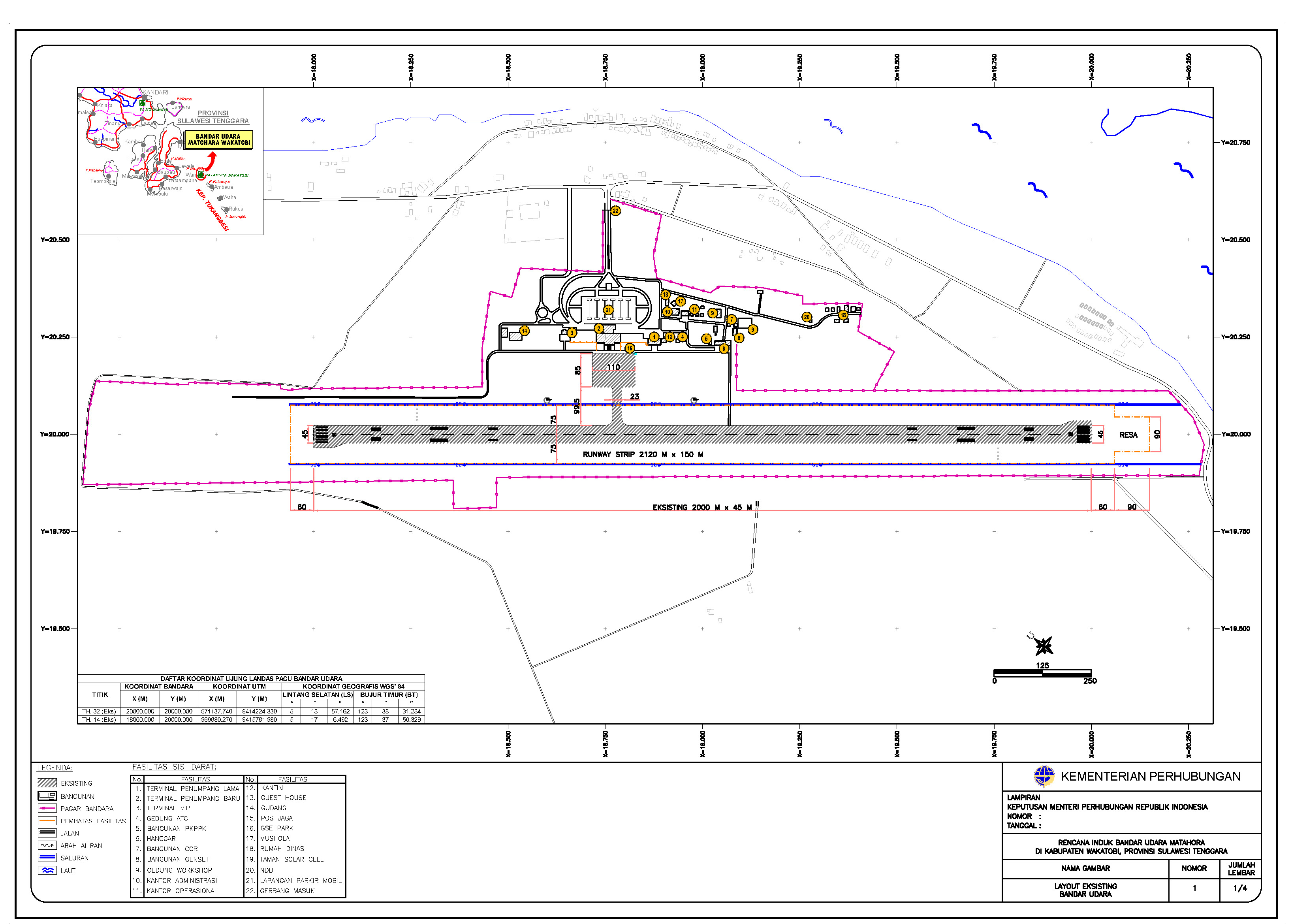 Gambar Peta Bandara Layout Eksisting Bandara Matahora