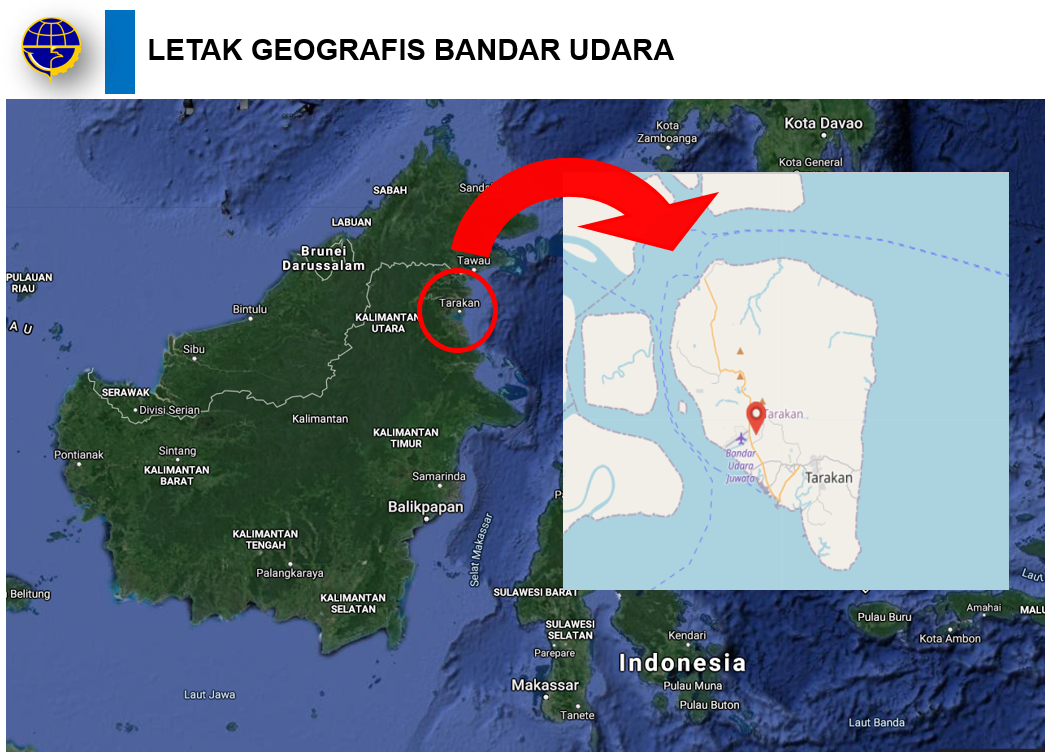 Gambar Peta Bandara LOKASI BANDARA JUWATA