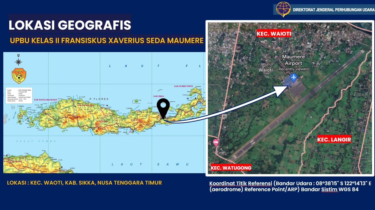 Gambar Peta Bandara Peta Bandar Udara Fransiskus Xaverius Seda Maumere, Provinsi Nusa Tenggara Timur 